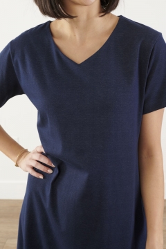 V-Neck Drop-Shoulder Dress